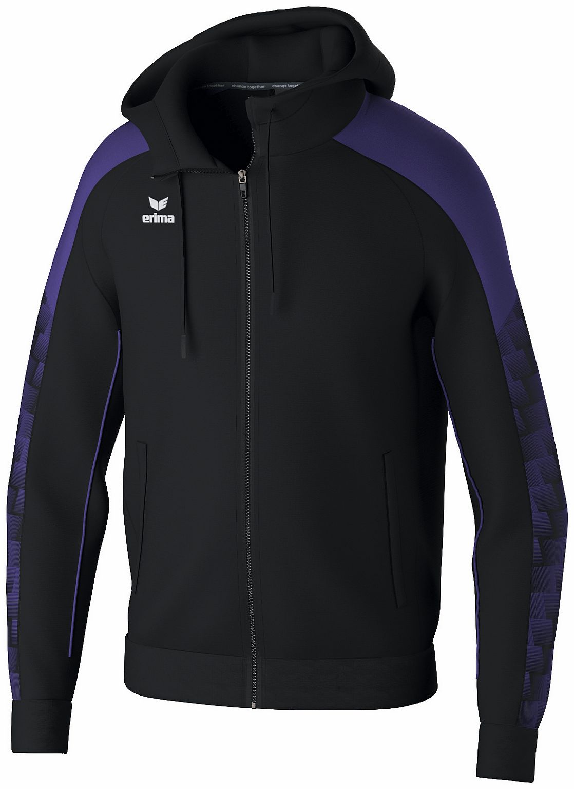 Erima Teamline Evo Star træningstrøje med hætte og lang lynlås.