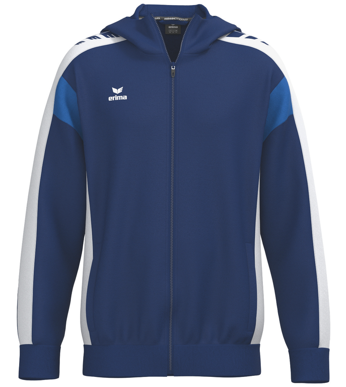 Teamline Celebrate 125 - Træningstrøje med lang lynlås og hætte. Navy, hvid