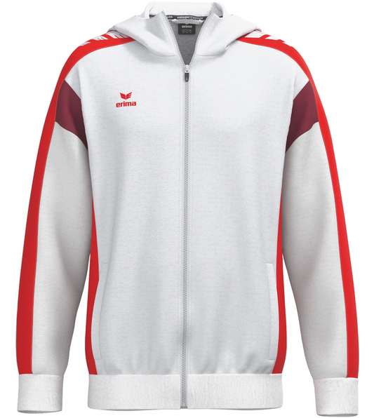Teamline Celebrate 125 -  Træningstrøje med lang lynlås og hætte. Hvid - rød