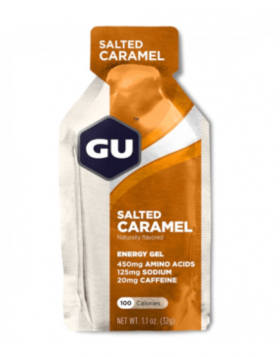 Oprydningssalg - 24 stk. GU Gel Saltet Caramel Energi gel med koffein