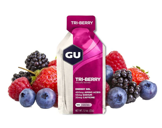 1 stk. GU Energy Energigel Tri-berry med koffein
