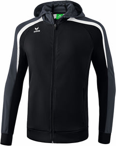 Træningstrøje med hætte og lang lynlås Str. 128 - 4XL